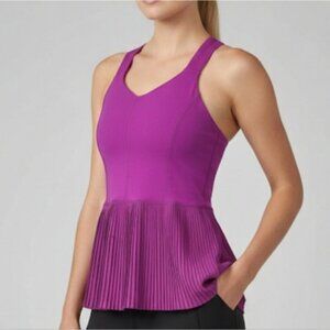 Lululemon City Violet Fuchia Tank Top Size 6 Small Pleated Tennis Pickleball